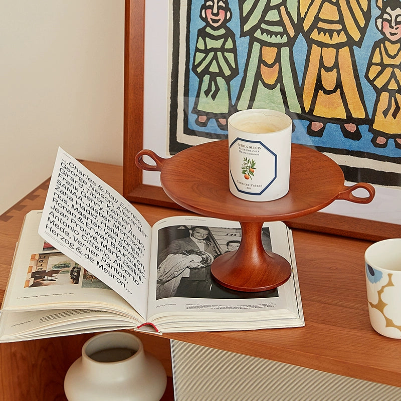 Mittelalterliches Tablett aus Massivholz in Wabi-Sabi-Windtablett, Aufbewahrungsornament, Schreibtischregal, Fotografie-Requisiten 