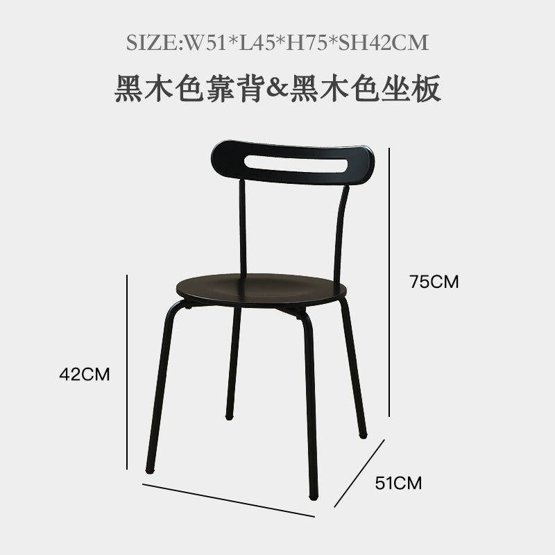 Minimalistischer mittelalterlicher Esszimmerstuhl, kleiner Schreibtischstuhl für Wohnungen, koreanischer Ins-Haushaltshocker mit Rückenlehne, stapelbar 