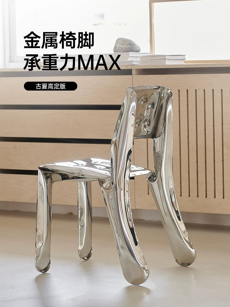 Ins Popular Creative Stainless Steel Balloon Chair Designer Single Chair Art Metal Living Room Balcony Back Chair Leisure Chair