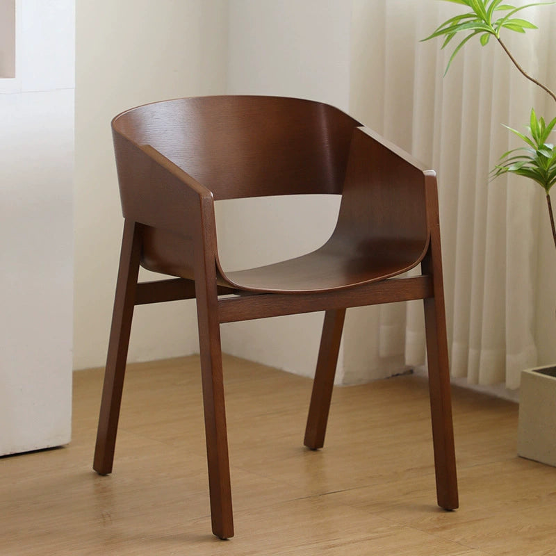 Nordischer Esszimmerstuhl aus Massivholz, Café-Stuhl mit Rückenlehne, dänischer Designer, schlichter, kreativer Besprechungsstuhl 