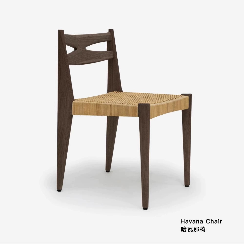 Massivholz Rattan Esszimmerstuhl Mittelalterlicher Wabi-Sabi Stuhl Designer Mittelalterliche Rückenlehne Freizeitstuhl High Sense 