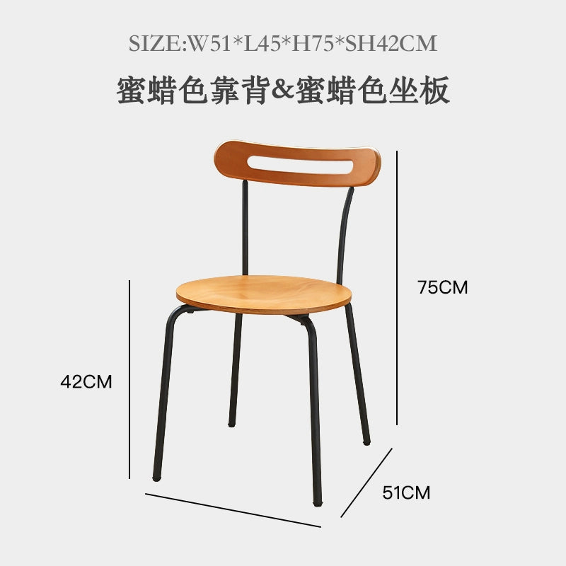 Minimalistischer mittelalterlicher Esszimmerstuhl, kleiner Schreibtischstuhl für Wohnungen, koreanischer Ins-Haushaltshocker mit Rückenlehne, stapelbar 