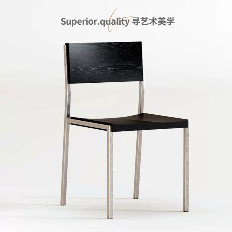 Mittelalterlicher minimalistischer Esszimmerstuhl, Haushalts-Massivholz-Designer, moderner High-End-Leicht-Luxus-Wabi-Sabi-Wind-Rückenlehnenstuhl 