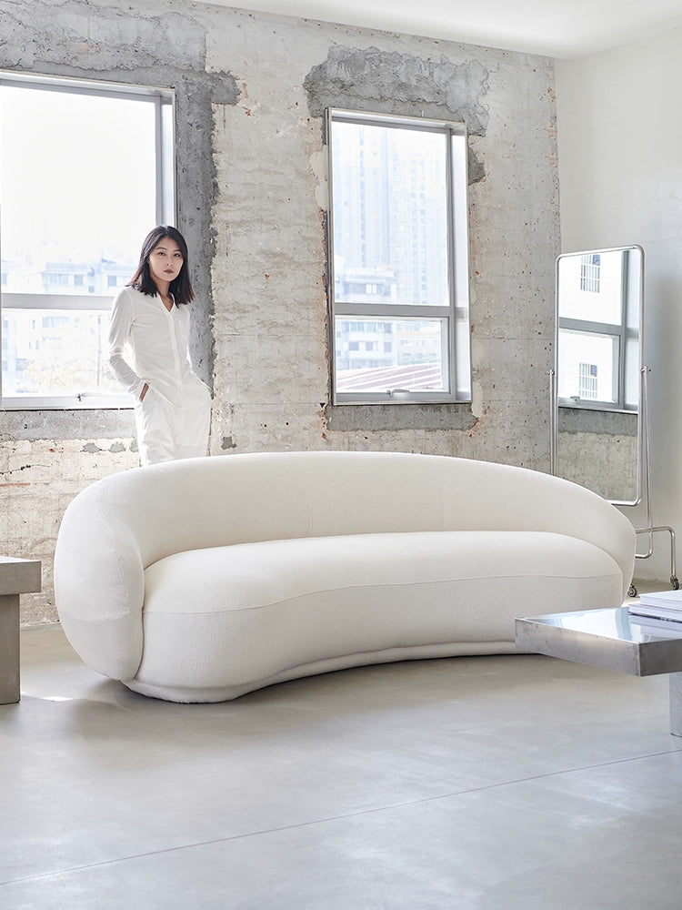 Julep Sofa Curved Sofa Nordic Wabi Sandy Wind Small Apartment Three-person Special-shaped Fabric Medieval Cashew Sofa