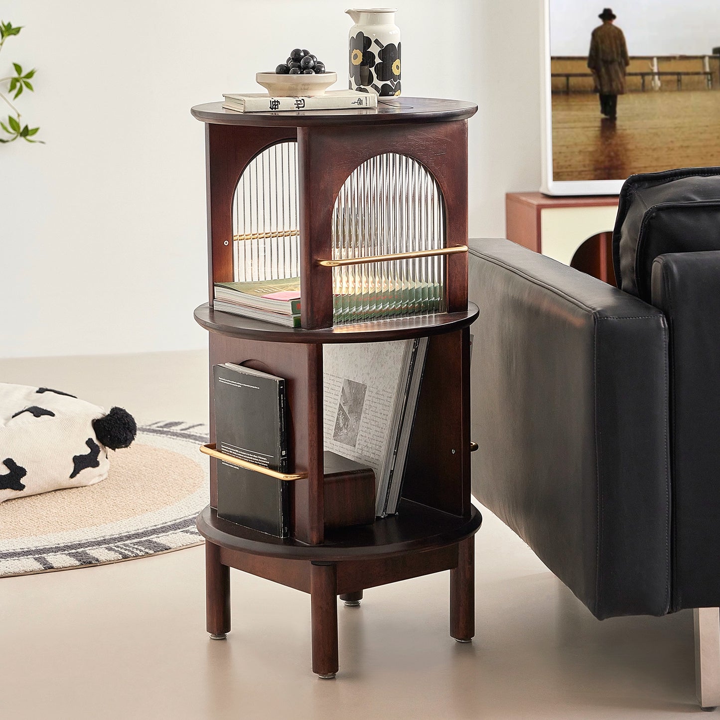 Drehbare Kante Paar Amerikanischen Retro Sofa Seite Schrank Licht Luxus High-end Nacht Rack Ecke Paar 