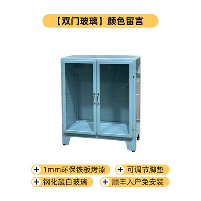 Umweltfreundliche glas Japanischen eisen schrank retro Ins PopularNordic hause schmiedeeisen metall dining side schrank figur locker 