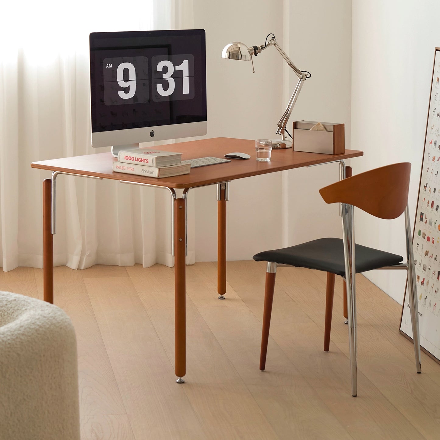 Mittelalterlicher Esstisch aus Massivholz, leichter Luxus-Esstisch der Spitzenklasse, einfacher Designer-Schreibtisch für kreatives Büro