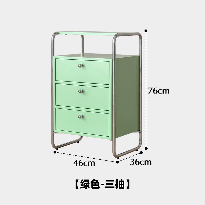 Kreativer mittelalterlicher Haushalts-Nachttisch, Aktenschrank aus Edelstahl, Wohnzimmer-Aufbewahrungsschrank, Sofa-Aufbewahrungs-Seitenschrank 
