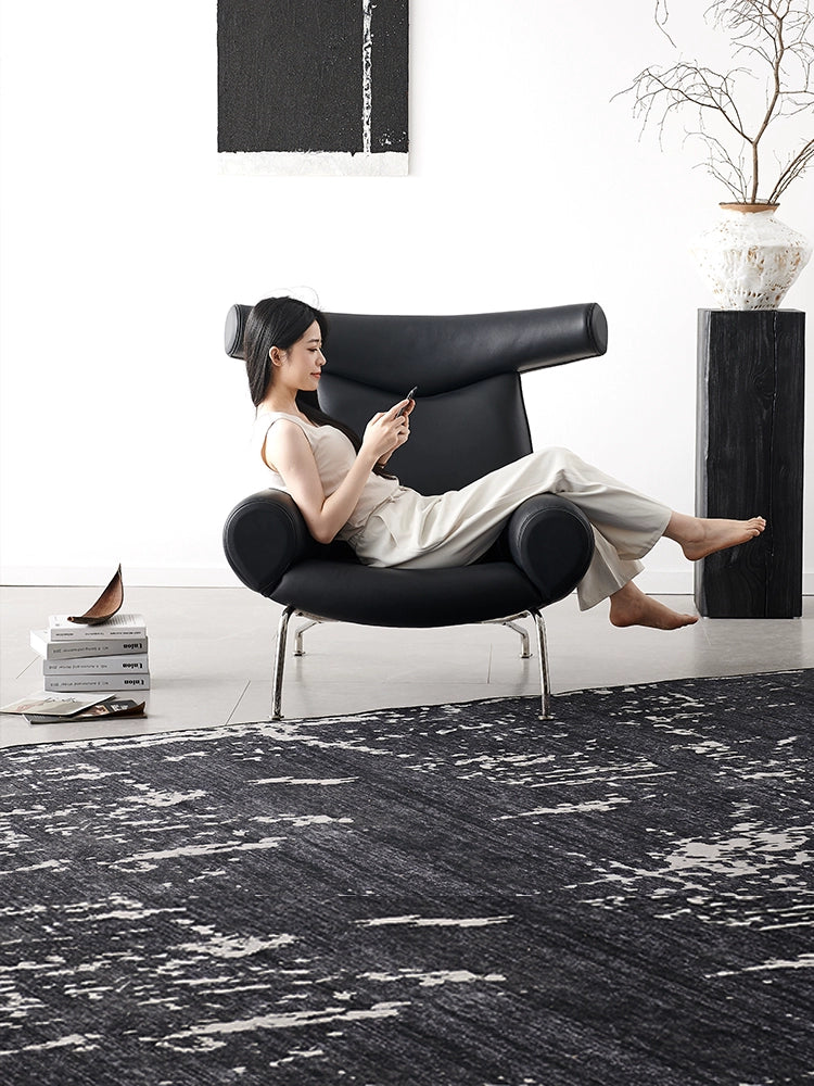 Italian Light Luxury Leather Leisure Chair Single Sofa Chair Designer Recliner Living Room Balcony Creative Art Tiger Chair