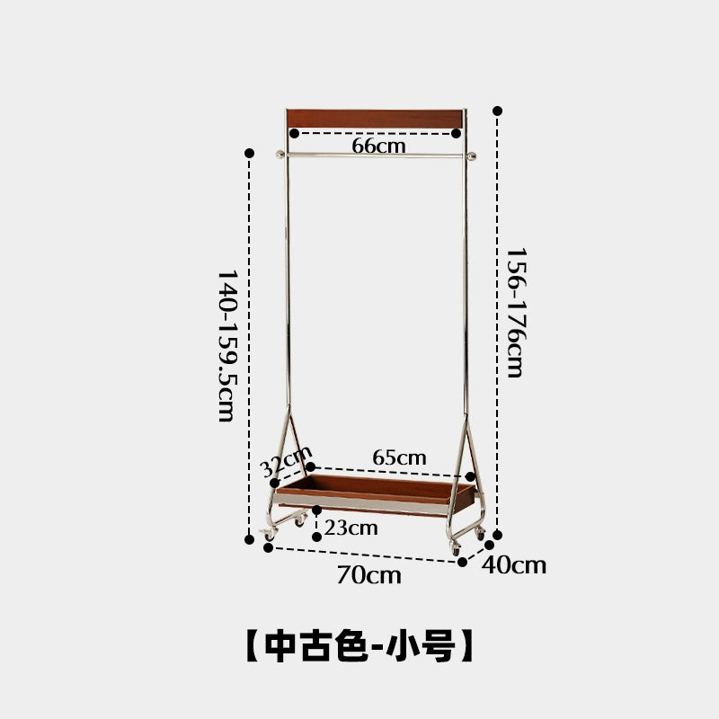 Mobile Garderobe Mittelalterlicher Kleiderbügel aus Massivholz Vom Boden bis zur Decke Schlafzimmer-Aufbewahrungsbügel Kreativer leichter Luxus 