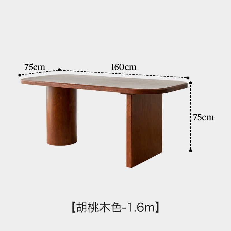 All solid wood dining table wabi-sabi wind medieval dining table household designer hotel table and chair combination special-shaped