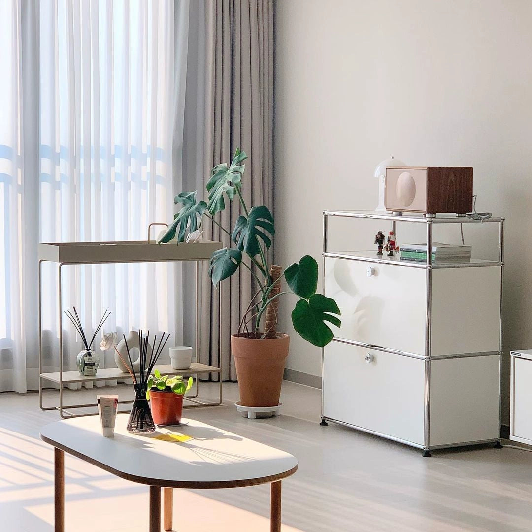 Medieval Light Luxury Dining Side Cabinet Usmah Metallmodulschrank Edelstahl-Eimerschrank Haushalt Wohnzimmer Bücherregal TV-Schrank 