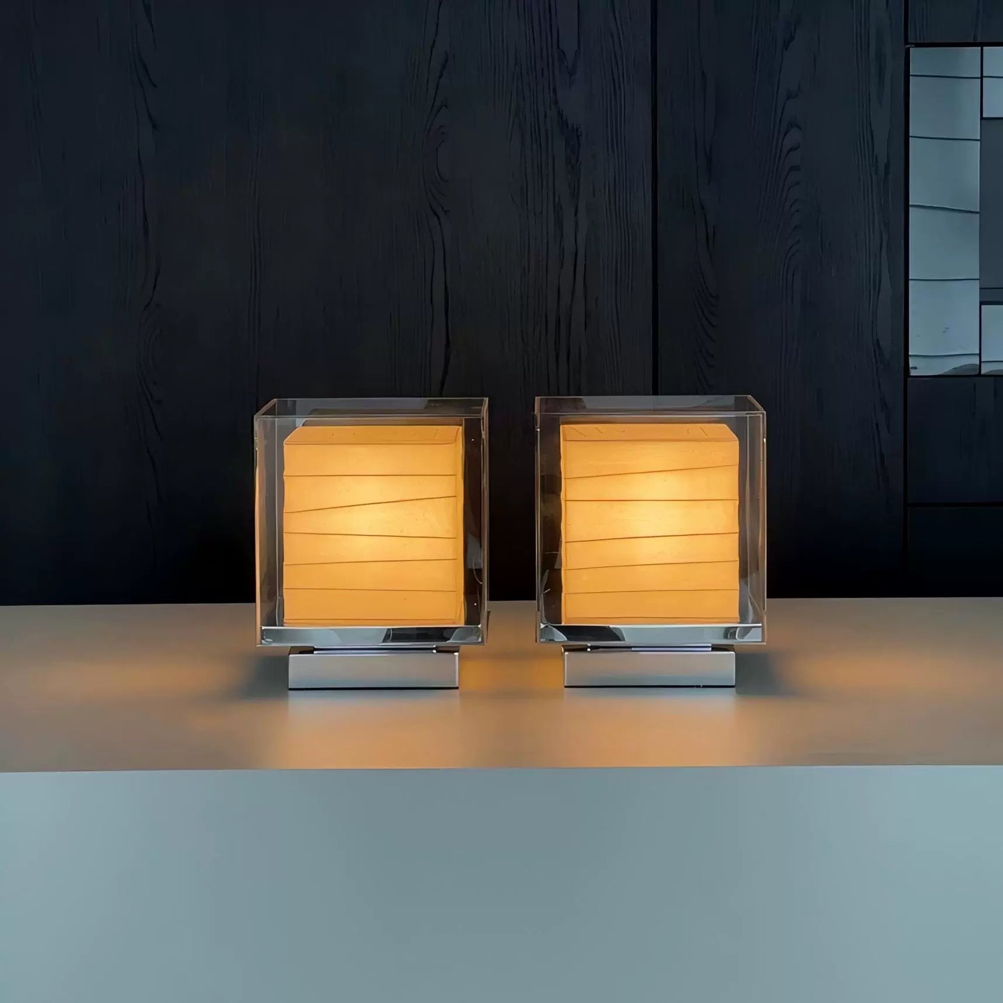 Mittelalterliche Nachttischlampe Designer Square Reispapier Schreibtischlampe Schlafzimmer Hotel Modell Zimmer Umgebungslicht Kreativ