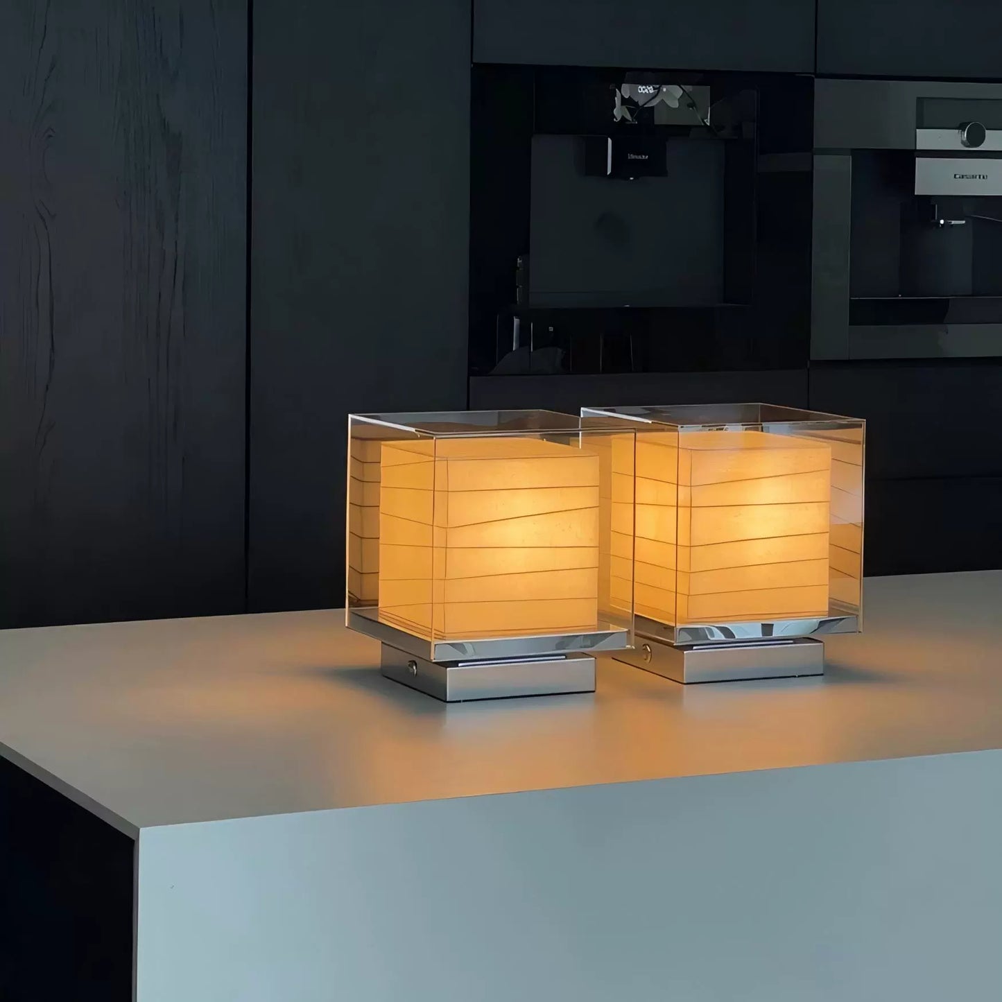 Mittelalterliche Nachttischlampe Designer Square Reispapier Schreibtischlampe Schlafzimmer Hotel Modell Zimmer Umgebungslicht Kreativ