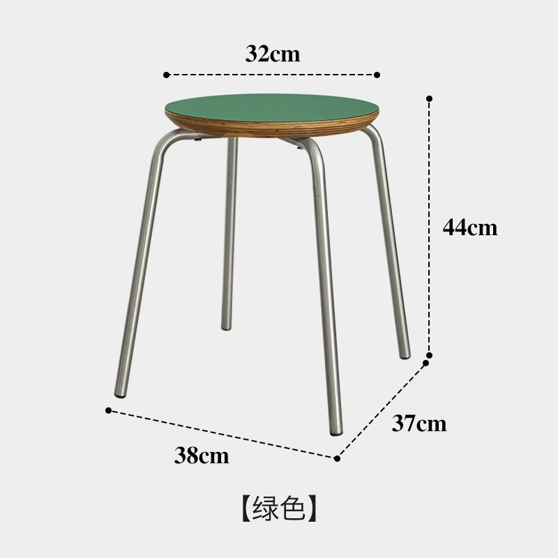 Mittelalterlicher Hocker Massivholz Esszimmerstuhl Haushaltsverdickte kleine Bank einfacher runder Hocker stapelbar Bauhaus-Stil 
