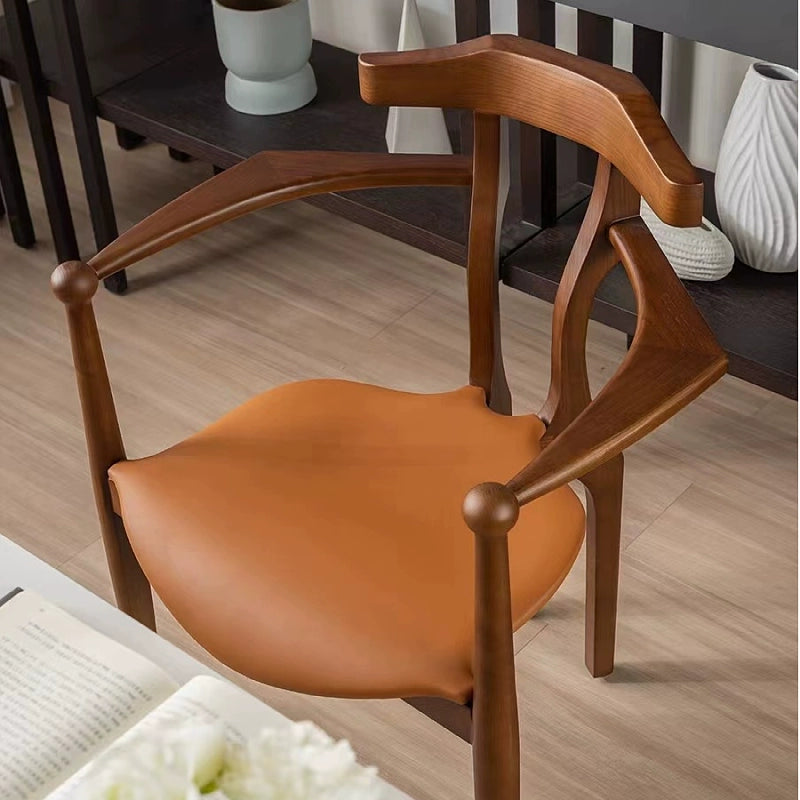 Spanischer Stuhl Mittelalterlicher Esszimmerstuhl aus Massivholz Dänischer Designer Meisterstuhl Minimalistischer Schreibtischstuhl 