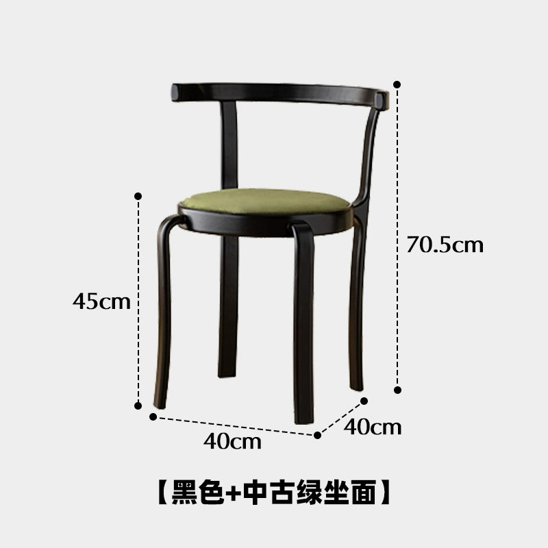 Mittelalterlicher Designer-Esszimmerstuhl aus Massivholz, stapelbarer Esszimmerstuhl für den Haushalt, kleine Wohnung, Rückenlehne, Esstisch und Stuhl 