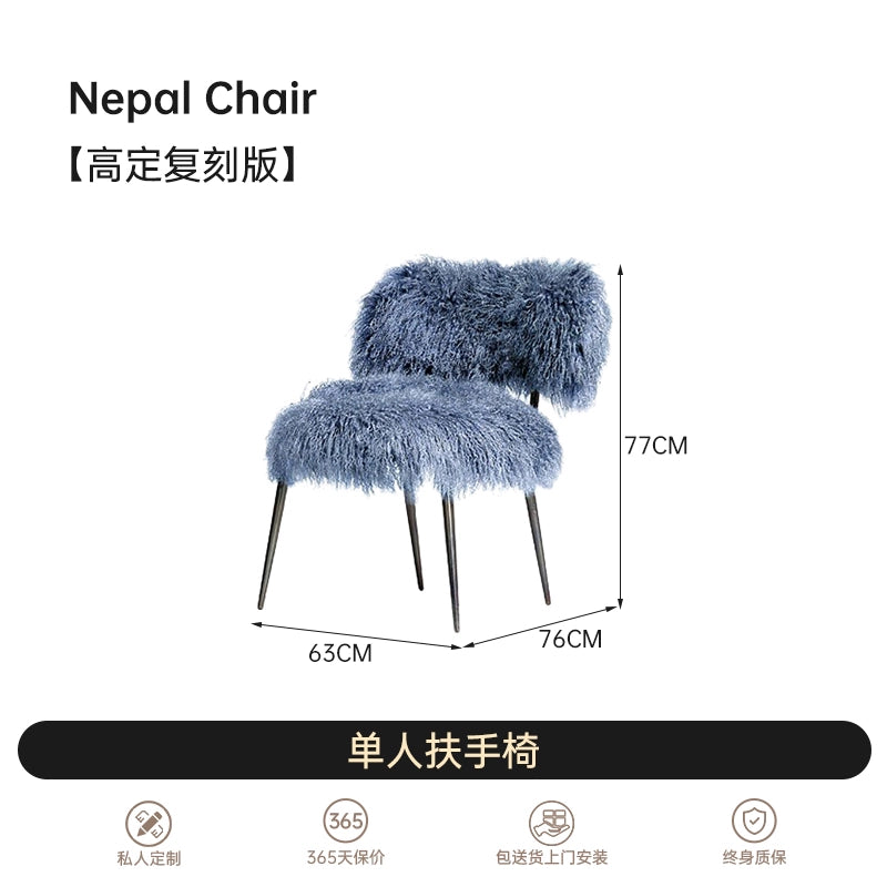 Italian Light Luxury Single Sofa Baxter Nepal Designer Chair Ins Popular High-end Wool Armchair