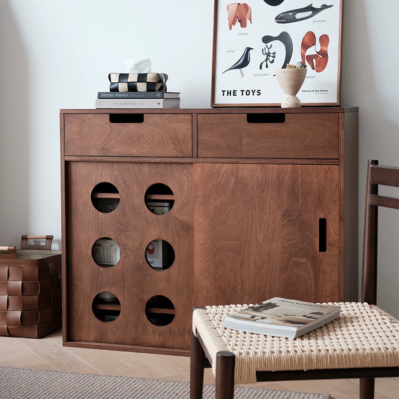 Mittelalterlicher Lagerschrank aus Massivholz in Ozeanbrett-Weinschrank, Eingangs-Schuhschrank, Mehrschichtbrett, Esszimmer-Seitenschrank 