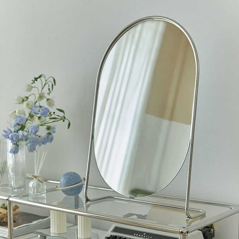 Mittelalterlicher Schminkspiegel, vertikaler Kommodenspiegel, Ins Wind Schmiedeeisen Schlafzimmerspiegel, Licht Luxus, künstlerischer Sinn 