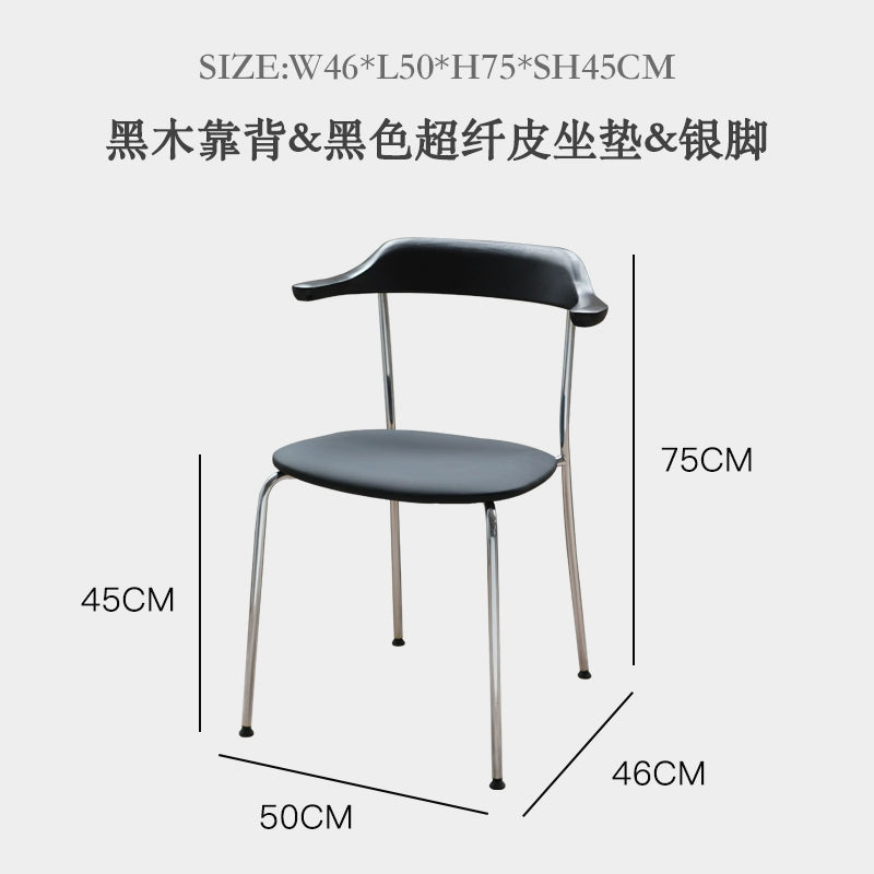 Hornstuhl, mittelalterlicher nordischer Esszimmerstuhl aus massivem Holz, einfacher kleiner Wohnungs-Stapelhocker mit Rückenlehne, Büchertischstuhl 