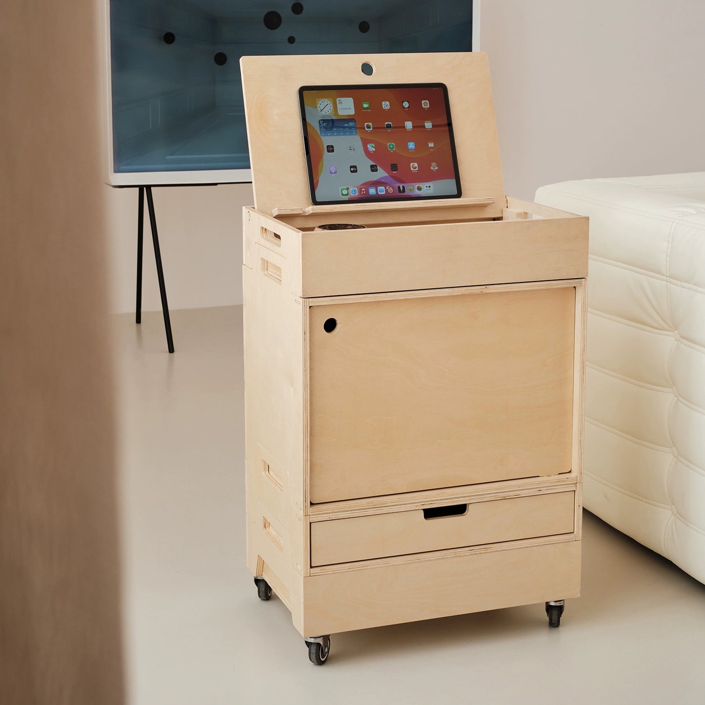 Mittelalterlicher Ozeanbrett-Aufbewahrungsschrank Wabi Sandy Wind Massivholzregal Mehrschichtiger Kombinationsschrank Nachttisch 