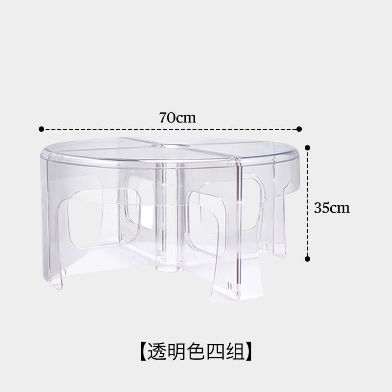 Spleißkombination Couchtisch kleine Wohnung Beistelltisch einfacher Multifunktions-Kleintisch Schlafzimmer auf dem Boden sitzend Creme Wind 