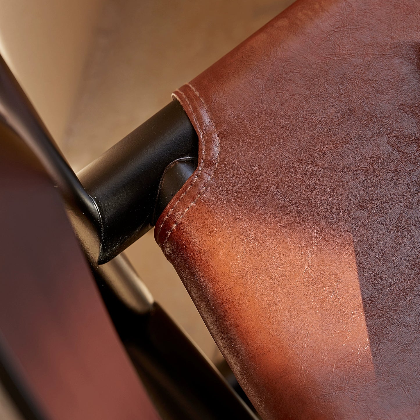 Designer Massivholz Esszimmerstuhl Retro Home Casual Rückenlehne Buchtischstuhl Lederstuhl Nordic Light Luxury 