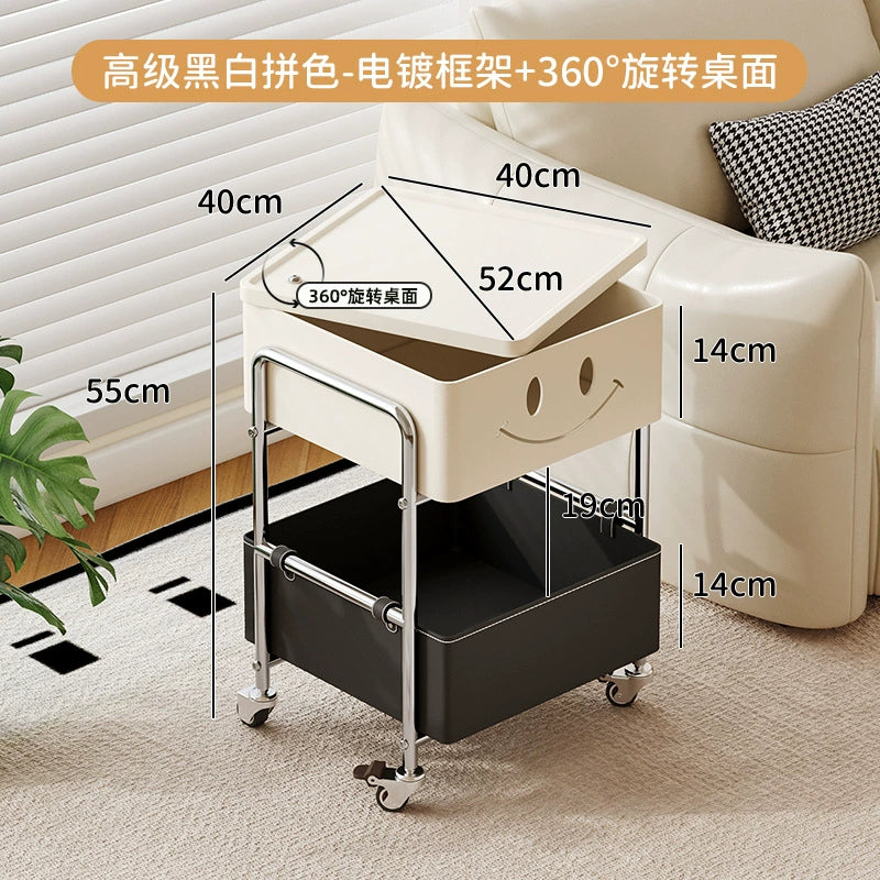 Mobiler Nachttisch, Kreativer Creme-Wind-Sofa-Beistelltisch, Paar Kleine Kinderschlafzimmer-Nachttische, Haushalt (Farbe : A)