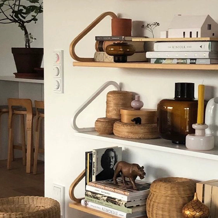 Mittelalterliches Massivholzregal Wandeingang Eingangswand Hängendes Bücherregal Desktop-Aufbewahrungsbrett 