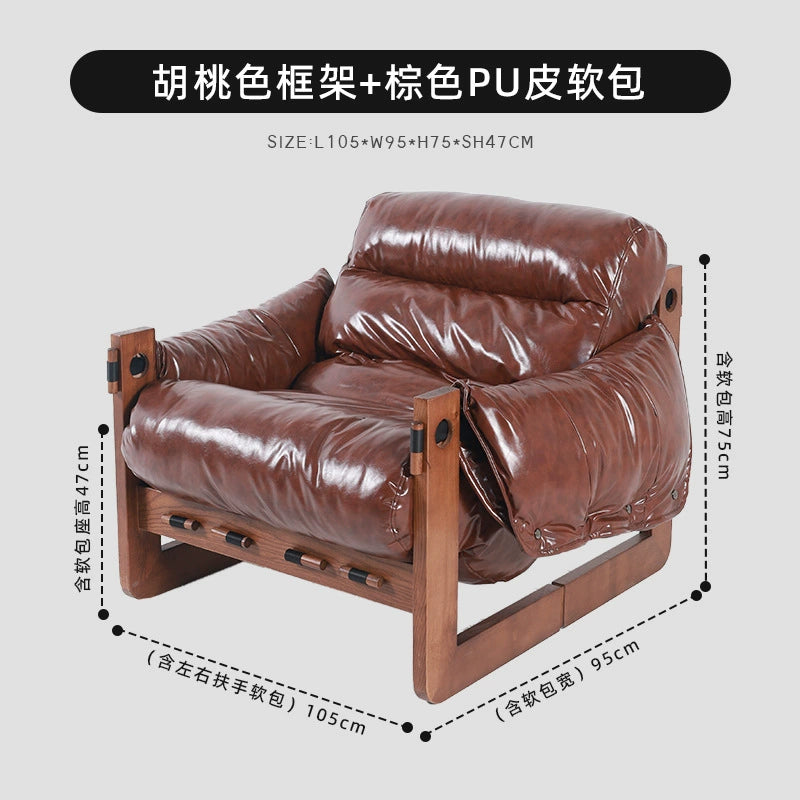 Einzelsofastuhl High-End-Freizeitliege Wohnzimmer Home Mittelalterlicher Designer Lazy Single Chair 