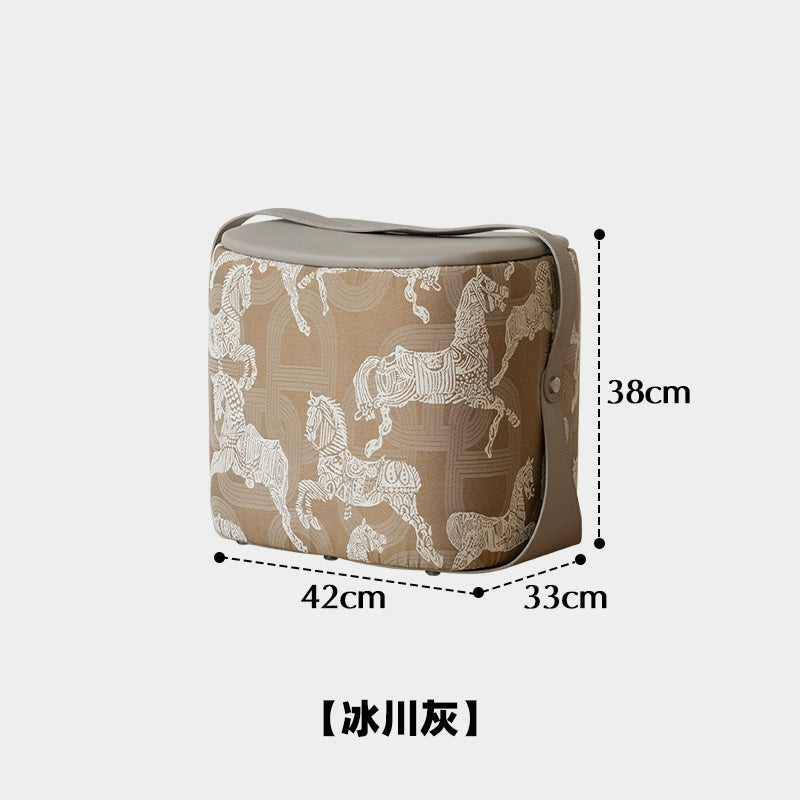 Königlicher Hufeisen-Wickelhocker, kleiner Hocker für das Wohnzimmer, hoher Sinn, leichter Luxus, Handtragesitz, niedriger Hocker 