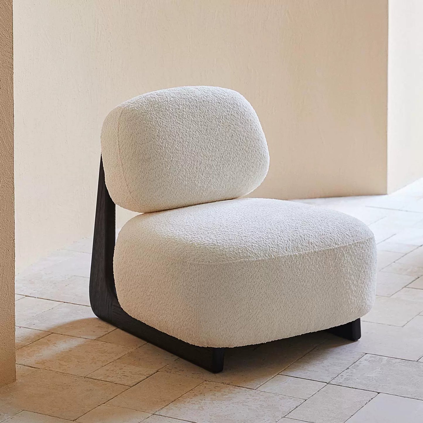 Lammwolle Einzelsofa Stuhl Wohnzimmer mittelalterlichen creme Wind faul Sofa kleine Wohnung moderne Licht Luxus 