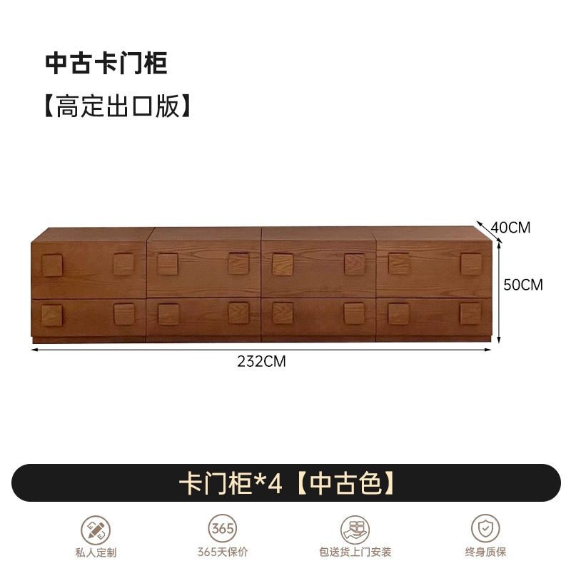 Medieval Carmen Cabinet Multifunctional Combination TV Cabinet Bucket Cabinet Side Cabinet Storage Cabinet Drawer Cabinet Solid Wood Simple Cabinet