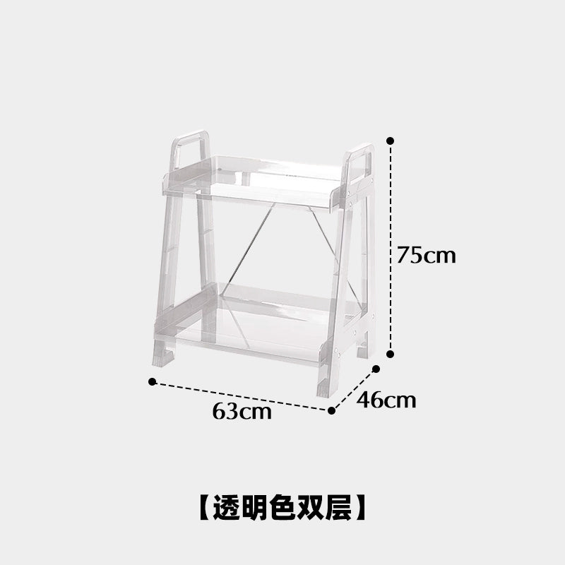 Mehrschichtiger Aufbewahrungsrand, Eckablage, herausnehmbarer Aufbewahrungskorb, nordischer Stil, Ins Popularins, transparenter Trolley 