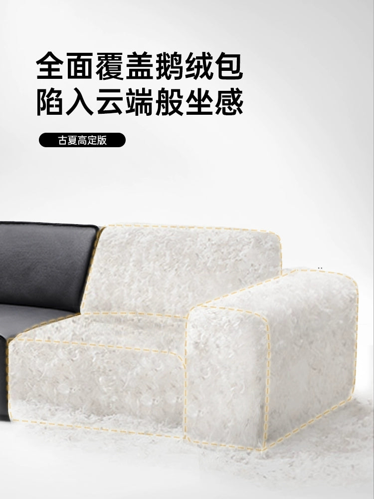 Italian Minimalist Summer Map Big Black Cow Function Sofa Electric Push Bed Living Room Straight Row First Layer Cowhide Telescopic Sofa Bed