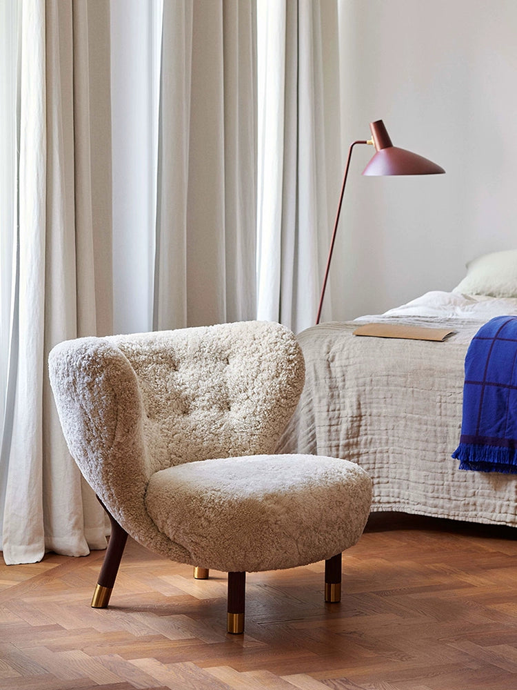 Nordic Single Sofa Chair Household Living Room Small Apartment Leisure Chair Designer Ins Popular Bedroom Lamb Wool Sofa