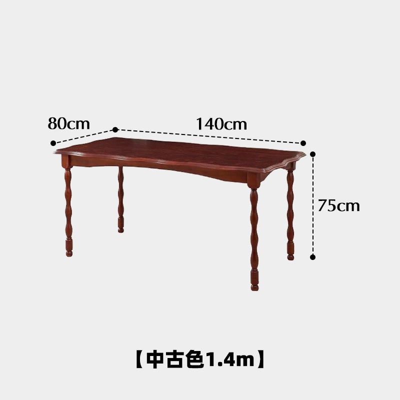 Vollmassivholz Esstisch Französisch Retro Blütenblatt Tisch kleine Wohnung Haushalt rechteckigen Tisch Wabi Sandwind 