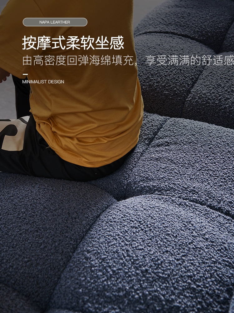 French Retro Cream Style BOBA Sofa Lamb Wool Internet Celebrity Surprise Dead Fabric Small Apartment Living Room Straight Row Marshmallow