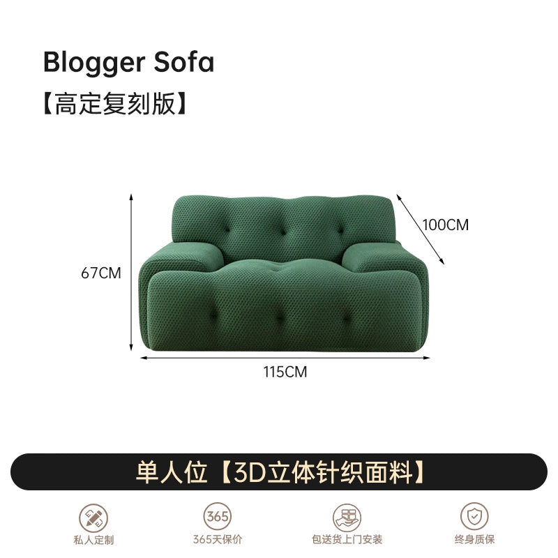 Rochburg Sofa Designer Ins Popular Creative Modern Simple Small Apartment Living Room Straight Biscuit Fabric Sofa