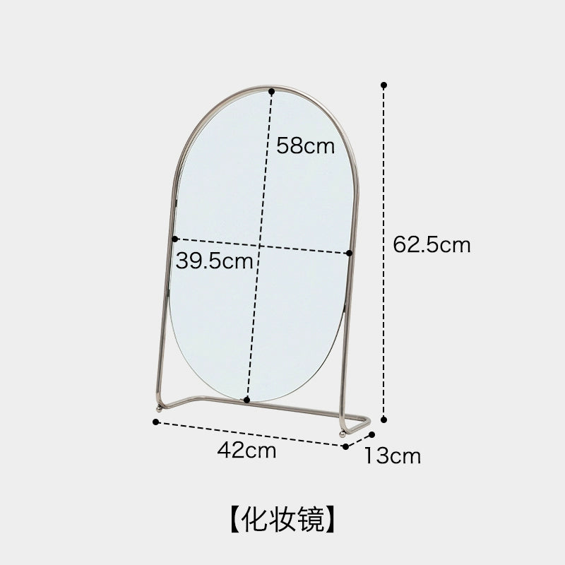 Mittelalterlicher Schminkspiegel, vertikaler Kommodenspiegel, Ins Wind Schmiedeeisen Schlafzimmerspiegel, Licht Luxus, künstlerischer Sinn 