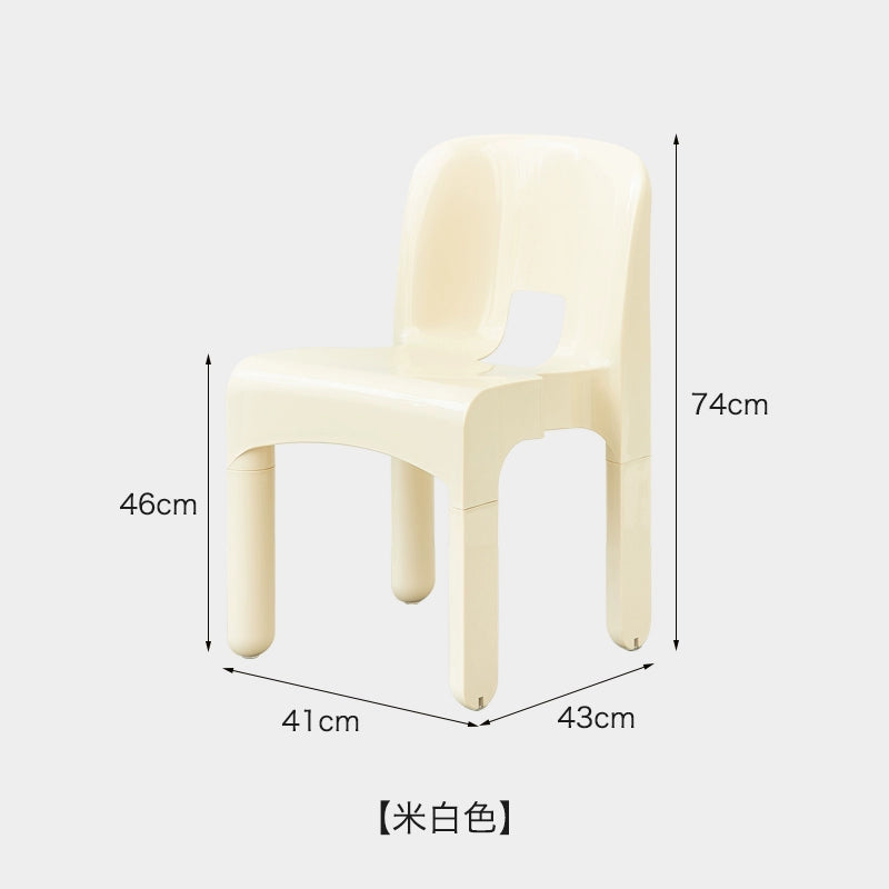 Mittelalterlicher Esszimmerstuhl aus Kunststoff, einfacher Designerstuhl aus Ins, kleine Wohnung, Heim, Freizeit, Rückenlehnenhocker 