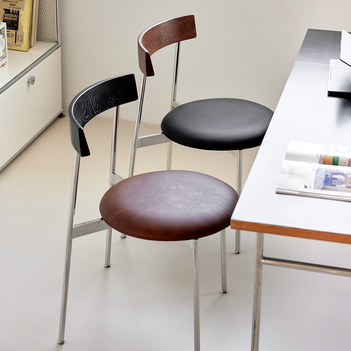 Mokka-Stuhl, nordischer Retro-Esszimmerstuhl, leichter Luxus, minimalistischer Rückenlehnenstuhl, stapelbarer Schreibtischstuhl für Zuhause 