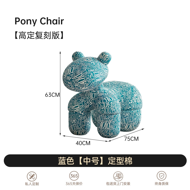Home Furnishing Pony Chair Creative Chair Pony Chair Children's Seat Cartoon Animal Stool Children's Fun Doll Chair