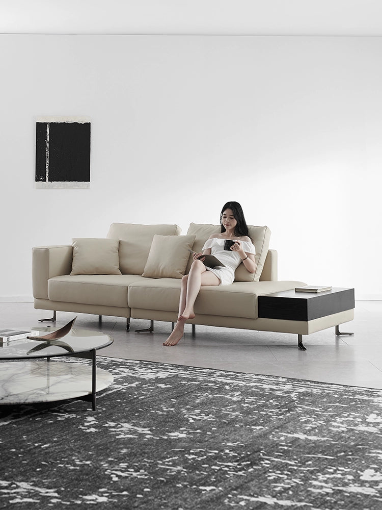 Home Italian Minimalist Mondrian Mondrian Leather Sofa Villa Small Apartment Designer Combination