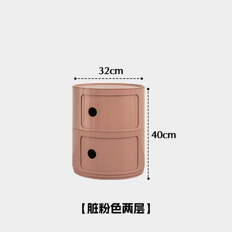 Nachttisch im nordischen Stil Kinderzimmer Kleiner runder Spind Haushaltswohnzimmer Umweltfreundlicher Kunststoffschrank Nachttisch 