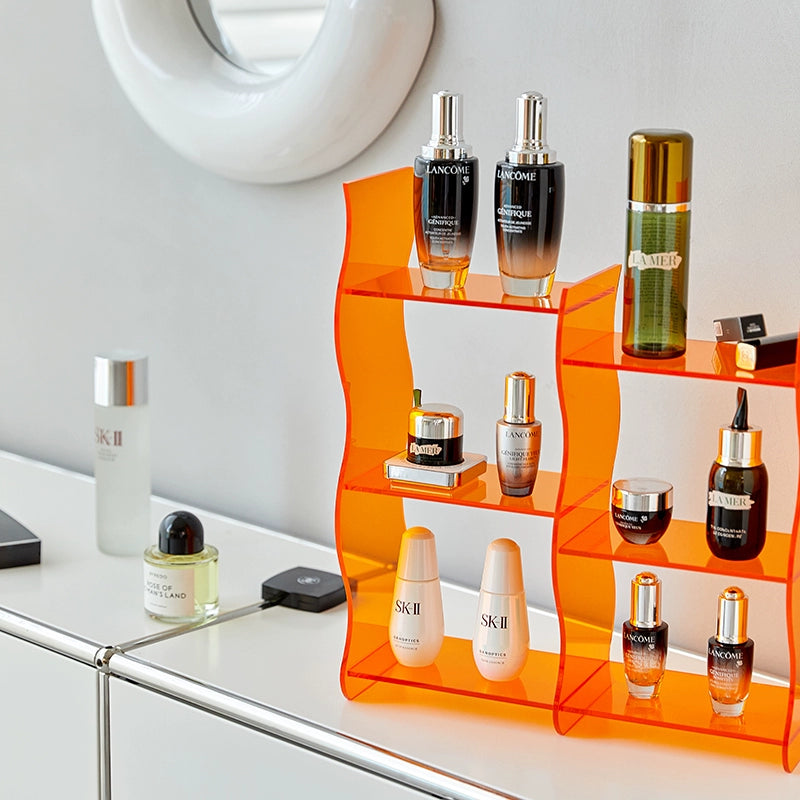 Desktop-Aufbewahrungsregal in transparentem Acrylregal minimalistisches leichtes Luxus-Kosmetik-Präsentationsregal 