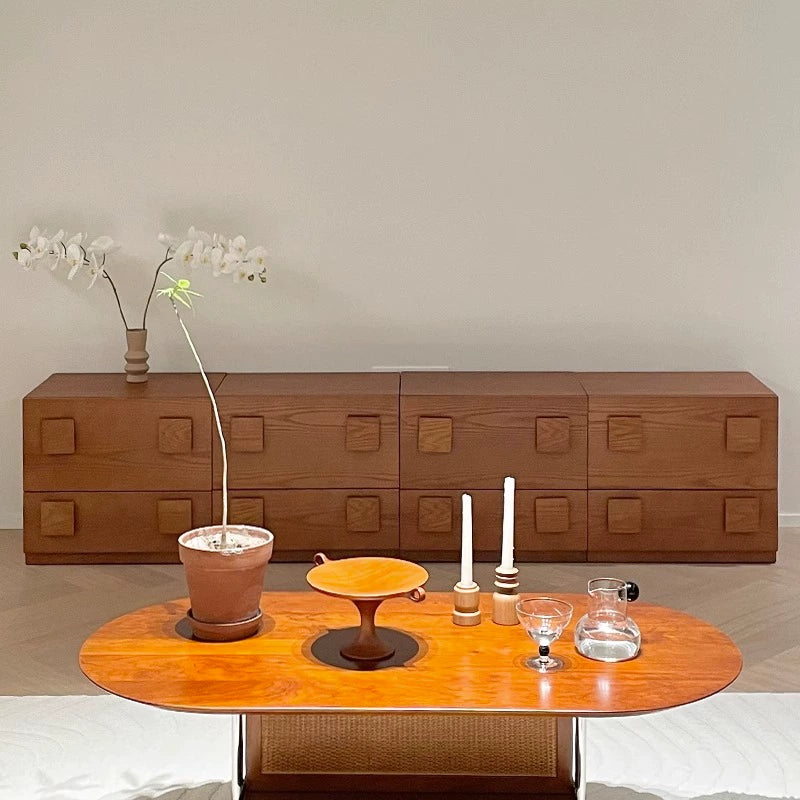 Medieval Carmen Cabinet Multifunctional Combination TV Cabinet Bucket Cabinet Side Cabinet Storage Cabinet Drawer Cabinet Solid Wood Simple Cabinet