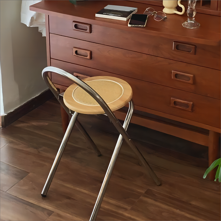 Rattan klapp esszimmer stuhl haushalt balkon lässig massivholz hocker kleine wohnung ins stil retro stuhl 