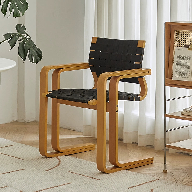 Mittelalterlicher Stuhl aus gewebtem Massivholz Ins Popularins Stil Designer Esszimmerstuhl einfacher High-Sense-Computerstuhl 